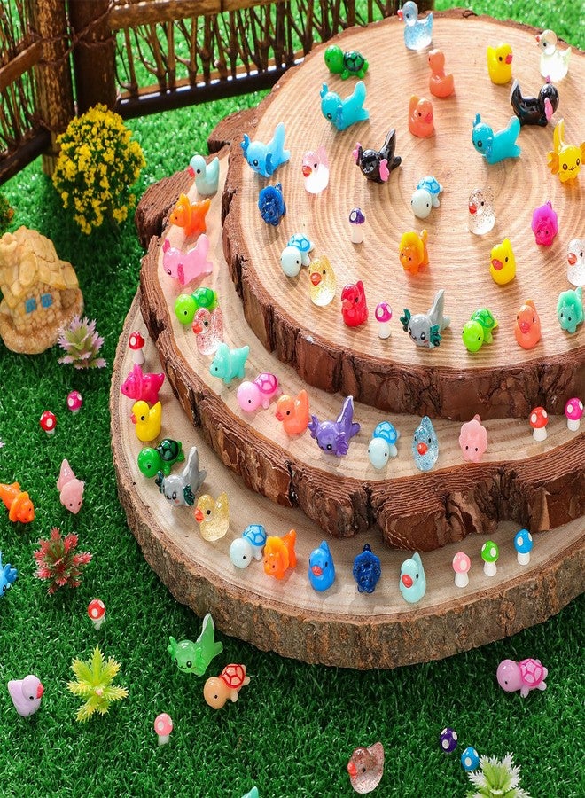 Barydat مجموعة باريدات من 100 قطعة من مجسمات الحيوانات الصغيرة المصنوعة من الراتنج، تشكيلة متنوعة من الحيوانات الصغيرة للاختباء، بط صغير، أكسولوتل، ديناصور، سلحفاة، مجسمات فطر، هدايا عيد الميلاد وعيد الفصح، ديكورات الحدائق، أعمال يدوية للحدائق. - Image 5